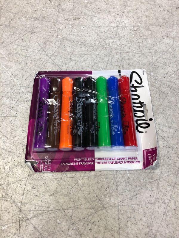 Photo 1 of SHARPIE Flip Chart Markers, Bullet Tip, Assorted Colors, 8 Pack