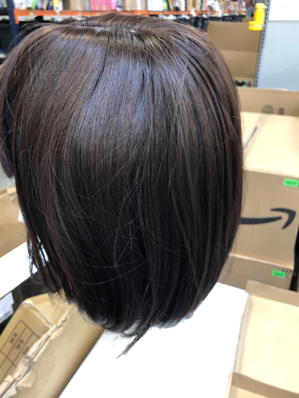 Photo 1 of 8" brown bob cut synthetic wig with bang