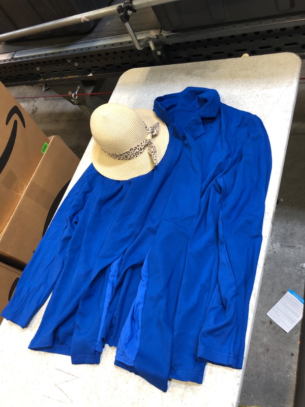 Photo 1 of Women's blue blazer 2XL and hat 