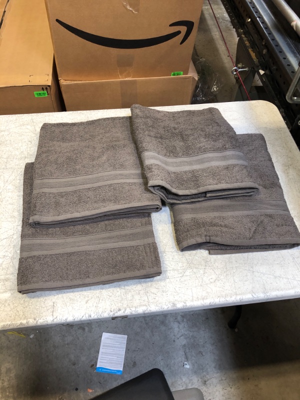 Photo 1 of 4pc set of grey dry towels 