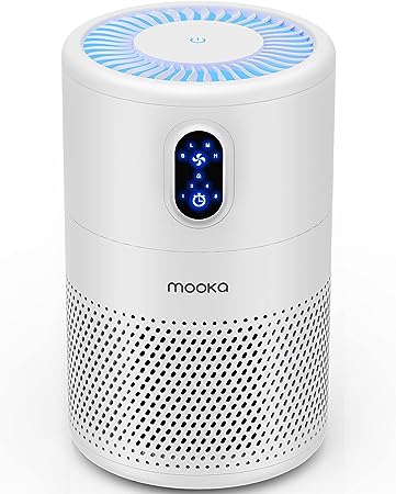 Photo 1 of MOOKA Air Purifiers for Home Large Room up to 1076ft², H13 True HEPA Air Filter Cleaner, Odor Eliminator, Remove Smoke Dust Pollen Pet Dander, Night Light