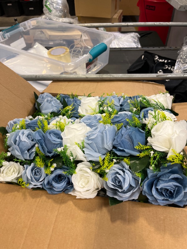 Photo 1 of 8 PC BLUE AN D WHITE ARTIFICIAL  FLOWERS 