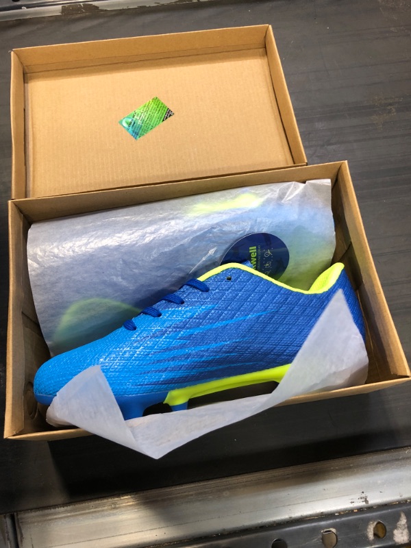 Photo 1 of Hawkwell Kids Outdoor Firm Ground Turf Soccer Shoes(Toddler/Little Kid/Big Kid) 3.5 Big Kid 011-blue