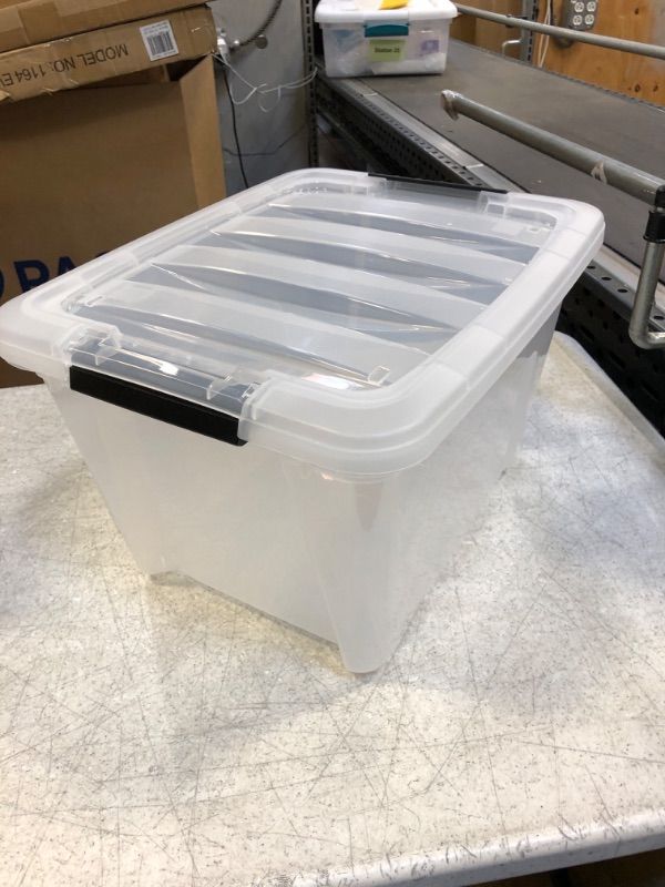 Photo 1 of 19 Qt Clear Plastic Storage Box with lid