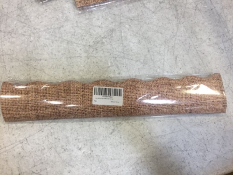 Photo 1 of Burlap Scalloped Border Trim, 50ft Bulletin Board Borders, Poster Board Decorating Supplies, Decoration Strips for Bulletin Board Trim, Teacher Student use for Classroom Décor