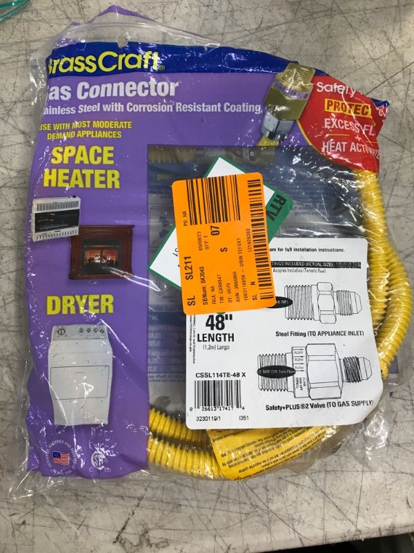 Photo 2 of 1/2 in. MIP x 1/2 in. MIP x 48 in. Gas Connector (3/8 in. O.D.) with Safety+Plus2 Thermal Excess Flow Valve (28,300 BTU)