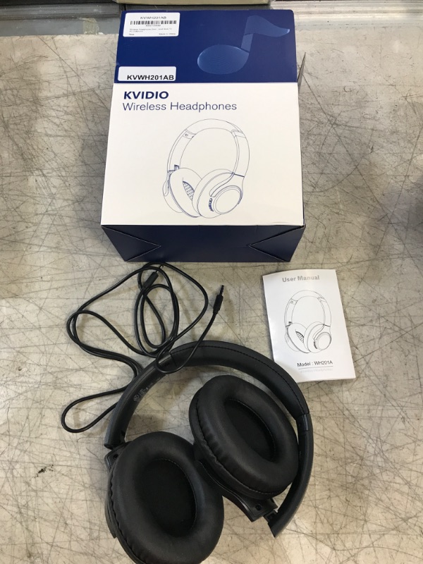 Photo 2 of Bluetooth Headphones Over Ear,KVIDIO 55 Hours Playtime Wireless Headphones with Microphone,Foldable Lightweight Headset with Deep Bass,HiFi Stereo Sound for Travel Work Laptop PC Cellphone Black