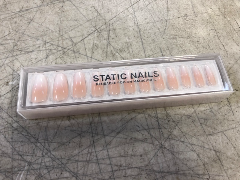View 2 of Static Nails Reusable Pop-On Manicure Set, Non-Damaging Glue-On Nails (Mademoiselle Long Coffin) - False Nails with Static Nail Glue, Nail Set, Fake Acrylic Press On Nails