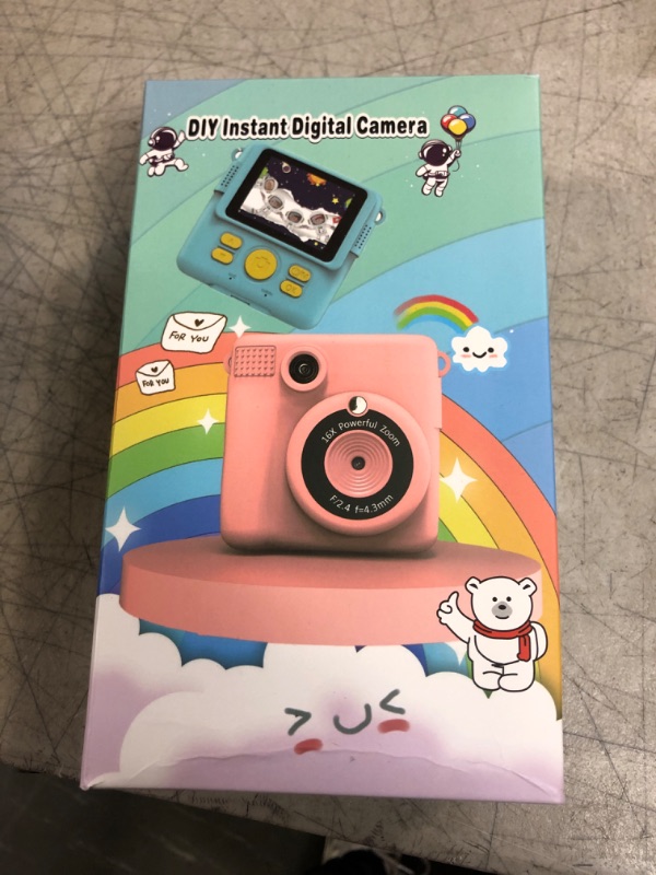 Photo 3 of Instant Print Camera, Kids Camera 1080P HD Digital Camera with 32G SD Card, 3 Rolls Photo Paper & 6 Color Pencils for Age 6-12 Boys and Girls Birthday Gifts Photo and Video Recording White