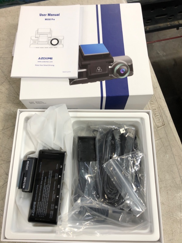 Photo 1 of AZDOME 4K Dual Dash Cam, Built in WiFi GPS, with 64GB Card, Front 4K and Rear 1080P Car Dashboard Camera Recorder, 3.19" IPS, Night Vision, Capacitor, Parking Mode, Support 256GB Max M550-2CH