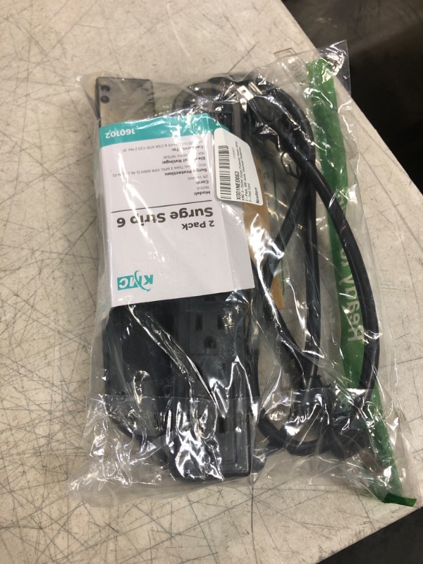 Photo 1 of KMC 6-Outlet Surge Protector Power Strip 2-Pack, 600 Joule, Overload Protection, 2-Foot Cord 2pack balck