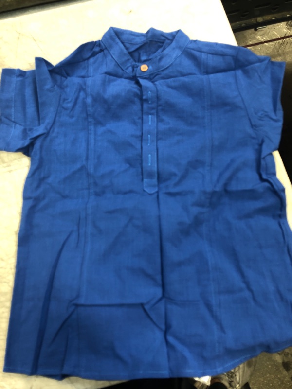 Photo 1 of boys henley shirt- blue
size- 130 
