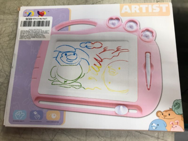 Photo 2 of AiTuiTui Magnetic Drawing Board Toddler Toys for Girls Gifts, Erasable Etch a Sketch Writing Doodle Pad Travel Games for Kids in Car, Early Education Learning Skill Development Toys for Kids Toddlers Purple