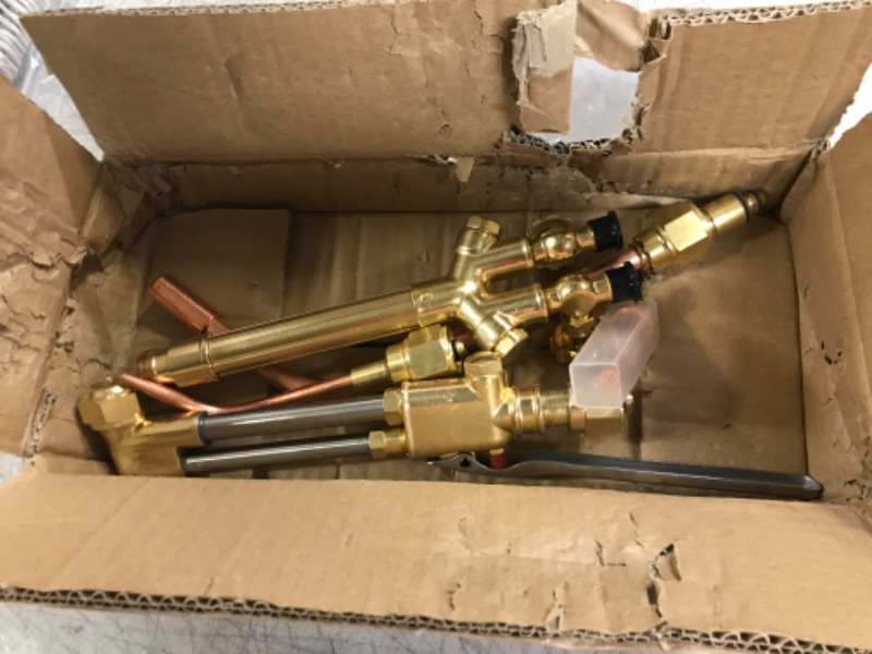 Photo 2 of YaeTek Oxygen Acetylene Cutting Welding Heating Torch Replacement CA1350 & 100FC with Check Valves, Series "3" Acetylene Cutting Tip, Welding Tip, Heating Tip Compatible with Victor Series 100 Torches Small