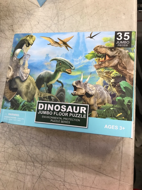 Photo 1 of Dinosaur Jigsaw Puzzle for Kids Age 3-5 4-8 Year Old, 35 Piece Jumbo Toddler Floor Puzzle for Kid Boy Girl Learning Educational Toy Gift Box