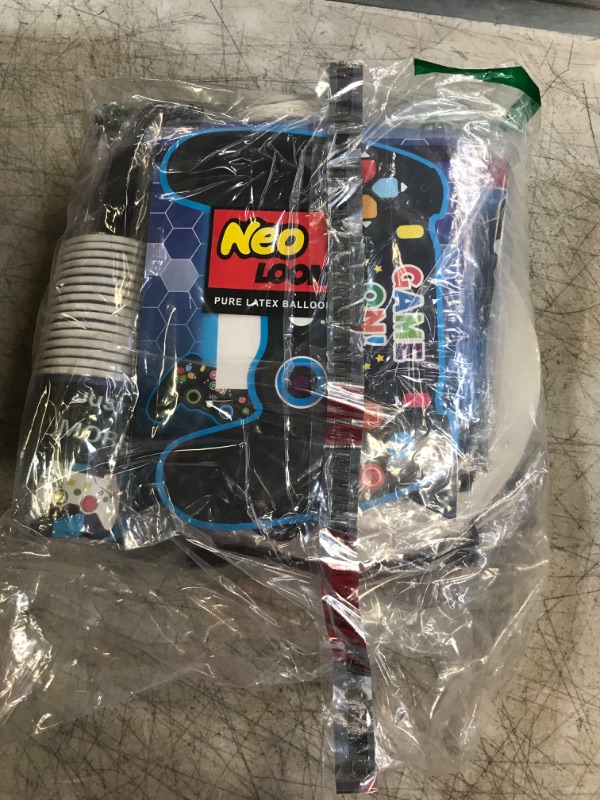 Photo 1 of Blue Video Game Party Supplies, 163pcs Gamer Gaming Party Decoration for Boys Birthday Party Decorations - Table Cover, Utensils, Gifts Bags, Birthday Banner Balloons Serves 16 Guests