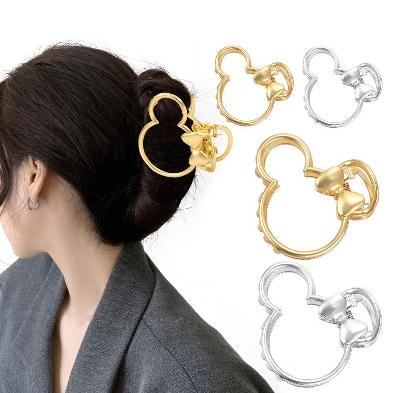 Photo 1 of 8Pcs Metal Hair Claw Clips Mouse Lady Large Gold Silver Hair Clips for Thick Heavy Hair Mouse Head Hollow Out Non-slip Hair Catch Barrette Jaw Clamp Women Fashion Hair Styling Accessories