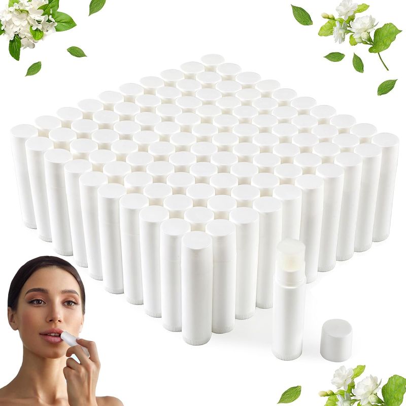 Photo 1 of 100 Pieces Bulk Lip Balm Moisturizing Lip Balm Original Beeswax Lip Cream Stocking Stuffers Add Your Own Labels for Gifts Baskets Business Branding Men and Women (Jasmine)
