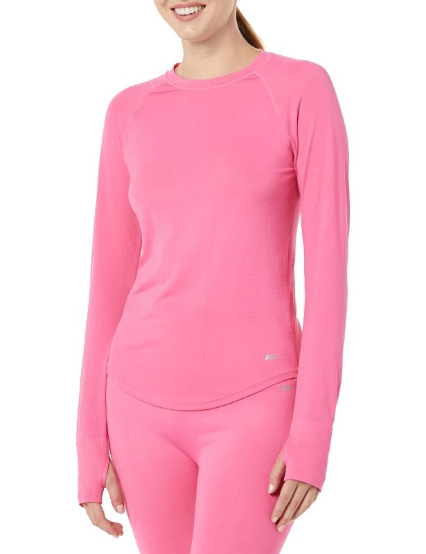 Photo 1 of Amazon Essentials Women's Active Seamless Long-Sleeve T-Shirt Large Hot Pink