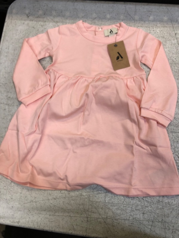 Photo 2 of Amazon Aware Baby Girls' Organic Cotton Long Sleeve T-Shirt Dress 18 Months Pink
