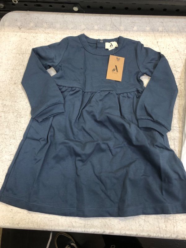 Photo 2 of Amazon Aware Baby Girls' Organic Cotton Long Sleeve T-Shirt Dress 24 Months Dark Navy