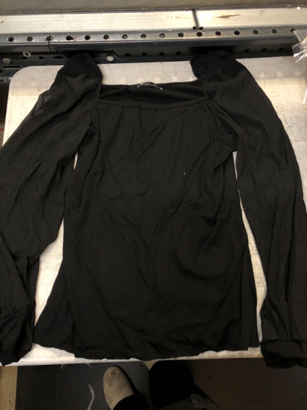 Photo 1 of Black Long Sleeve Top Mesh Sleeves XL