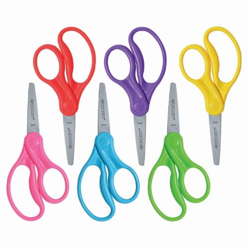 Photo 1 of Westcott Scissors For Kids, 5’’ Pointed Safety Scissors, Assorted, 6 Pack (16455)