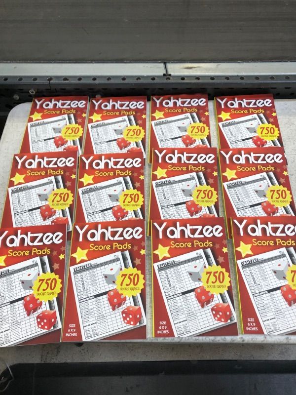 Photo 1 of Yahtzee Score Pad Book - 750 Score Games in a 6x9 Pad Size (PACK OF 12)
