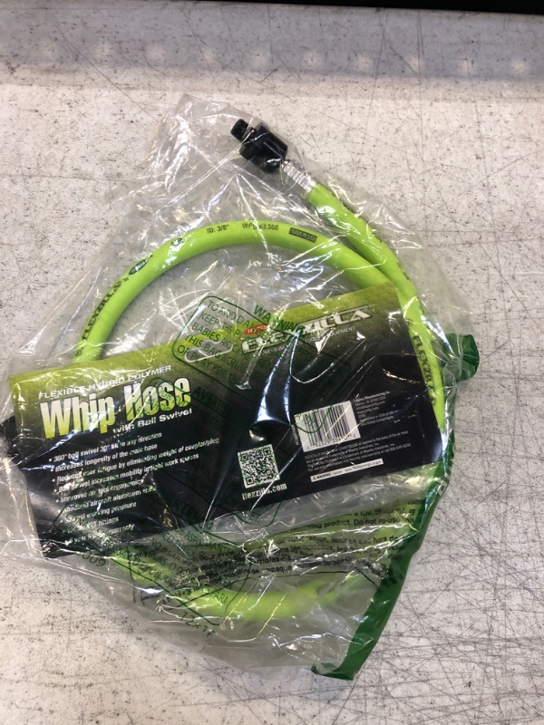 Photo 2 of Flexzilla Swivel Whip Air Hose, 3/8 in. x 4 ft. (1/4" MNPT Ball Swivel x 1/4" FNPT Ends), Heavy Duty, Lightweight, Hybrid, ZillaGreen - HFZ3804YW2B 11.04 Ounce (Pack of 1)