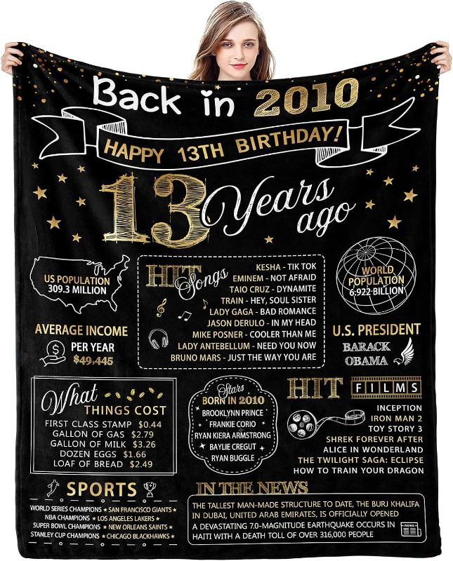 Photo 1 of 13 Year Old Girl Boy Birthday Gift Ideas 13th Birthday Decorations for Girls Boys Gifts for 13 Year Old Girl Best 13th Birthday Gifts for Teen Girl Sweet Teenage Gifts for 13 Year Old Girl Blanket
