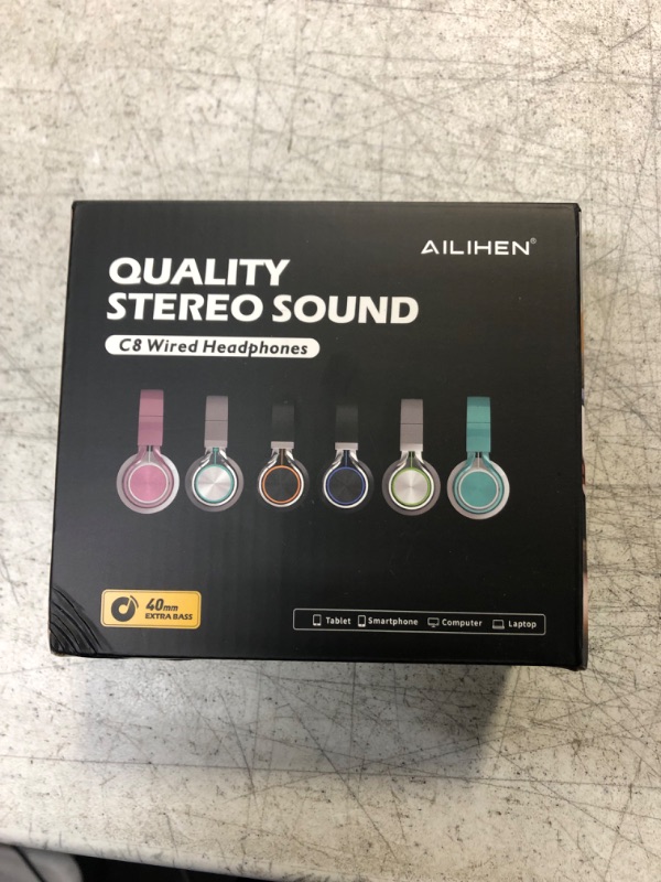 Photo 1 of AILIHEN C8 Headphones Wired with Microphone and Volume Control Folding Stereo Lightweight Corded On-Ear 3.5mm Headset for Boys Girl Cellphones Tablets Chromebook Laptop Computer (Black/Orange)
