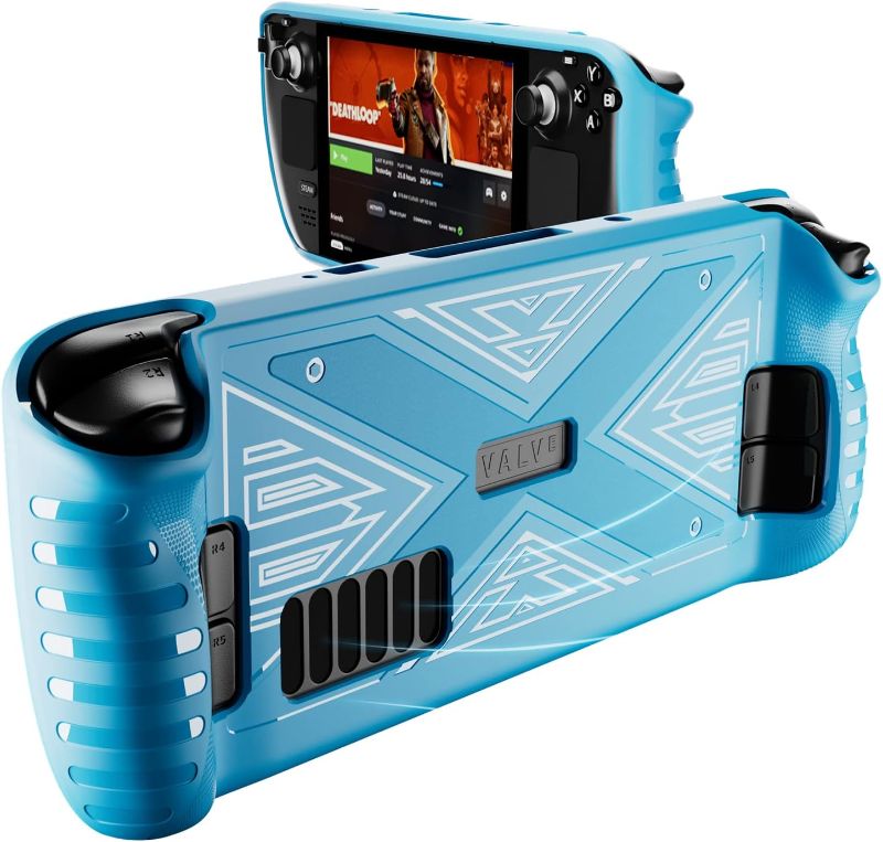 Photo 1 of Teyomi TPU Case for Steam Deck, Protective Case for Stream Deck, Shockproof and Anti-Scratch Soft Steam Deck Cover, Steam Deck Protector - Blue
