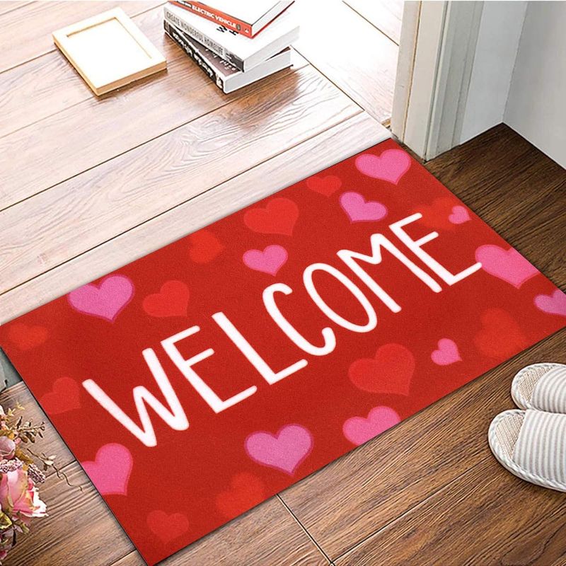 Photo 1 of  St. Patrick's Day Doormat Clover Entrance Mat Valentine Decorative Floor Mat Washable Welcome Mats