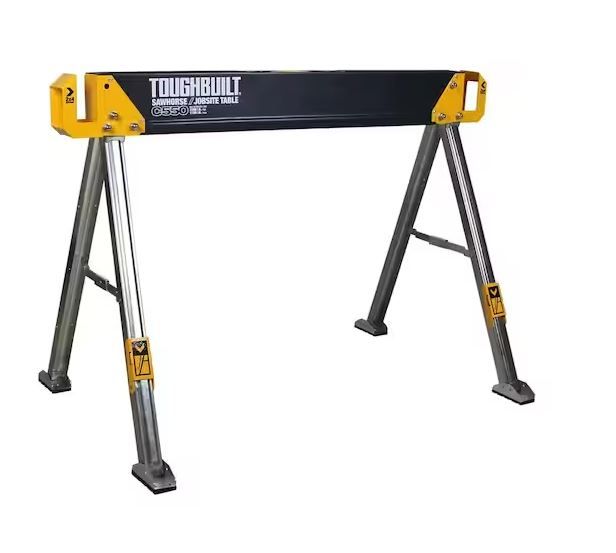 Photo 1 of 41.54 in. W x 28.8 in. H C550 Powder-Coat Steel Sawhorse and Jobsite Table with 1100 lb capacity
