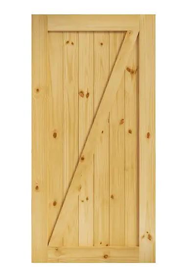 Photo 1 of 36 in. x 96 in. Z-Shape Knotty Pine Interior Barn Door Slab
