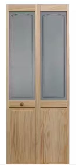 Photo 1 of 31.5 in. x 80 in. Mezzo Glass Over Raised Panel Frost 1/2-Lite Pine Wood Interior Bi-Fold Door
ONE PANEL ONLY 