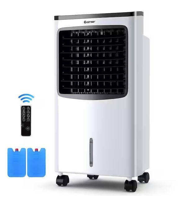 Photo 1 of 215 CFM 3-Speed Portable Evaporative Cooler Air Cooler Fan Filter Humidify Anion For 400 Sq.Ft. with Remote Control
- missing ice blocks 