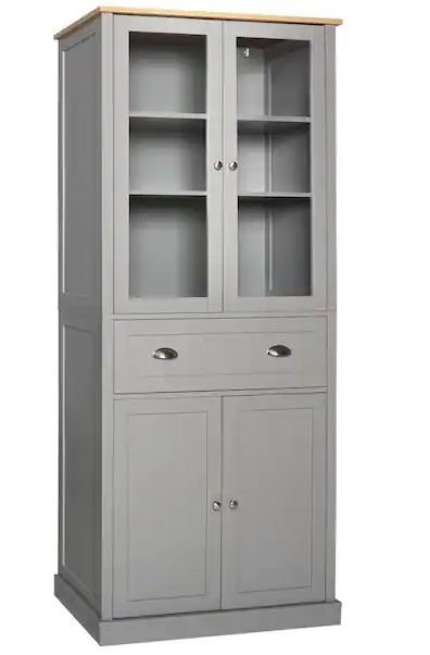 Photo 1 of 72 in. H Gray Kitchen Storage Pantry Cabinet Closet with Doors and Adjustable Shelves

