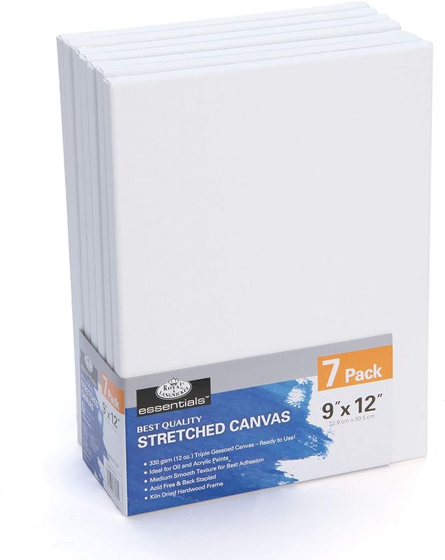 Photo 1 of Essentials stretched canvas 7 pack 15mm deep 330 gsm 11" X 14" Hardwood Frame