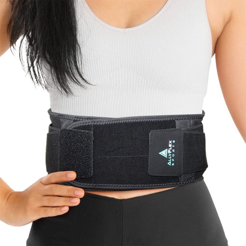 Photo 1 of AllyFlex Sports - Back Brace for Lower Back Pain, Back Support Belts with Adjustable Strap, Breathable Lumbar Support Belt with 3D Lumbar Pads, Slim Fit Lumbar Brace, Medium Medium (Pack of 1)