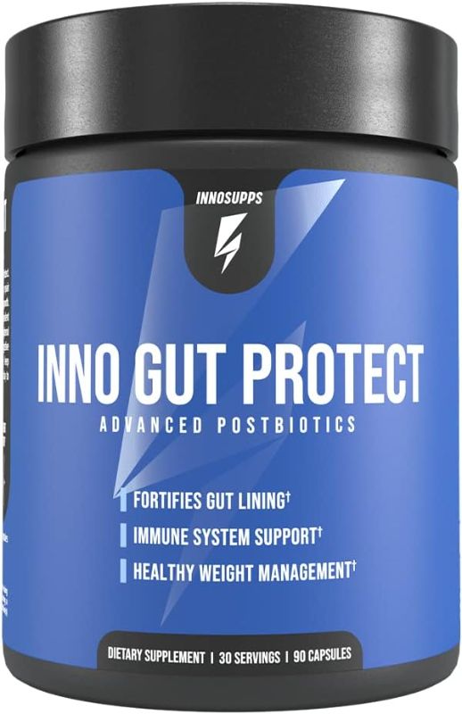 Photo 1 of Exp 05/2024--Inno Gut Protect | Complete Probiotic & Postbiotic Formula, Vegan-Friendly, CoreBiome, Grape Seed Skin Extract, Super Probiotic Blend, 30 Servings