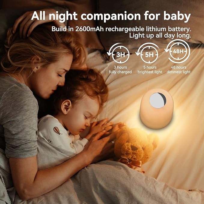 Photo 1 of Night Lights, Bedside Table Lamp, Minimalist Nightstand Lamps withCharing Ports, Lamps for Bedrooms,Living Room,Office, Night Light for Kids with Color Changing Mode & Dimming Function