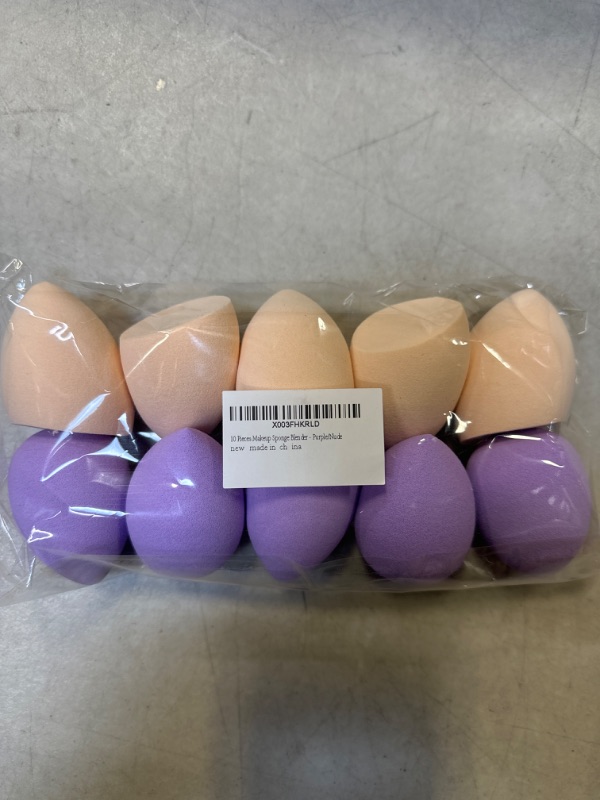 Photo 1 of 10 Pieces Makeup Sponge Blender Set,Soft Beauty Cosmetic Foundation Blending Applicator Puff,Flawless for Liquid Cream Powder - Purple/Nude