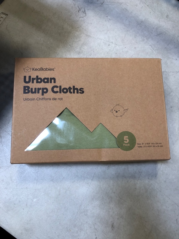 Photo 2 of 5-Pack Organic Burp Cloths for Baby Boys and Girls - Ultra Absorbent Burping Cloth, Burp Clothes, Newborn Towel - Milk Spit Up Rags - Burpy Cloth Bib for Unisex, Boy, Girl - Burp Cloths (Hunter)