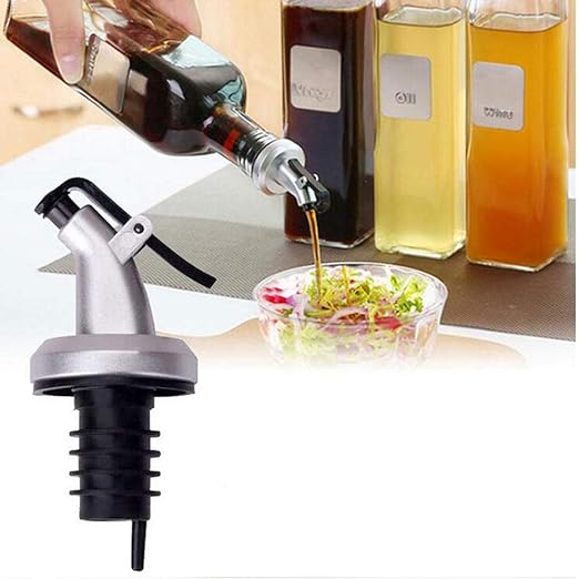 Photo 1 of 3 PCS Oil Pour Spouts, Olive Oil Vinegar Wine Dispenser with Leak-Proof Cap,Oil Bottle Stopper for Kitchen and Bar