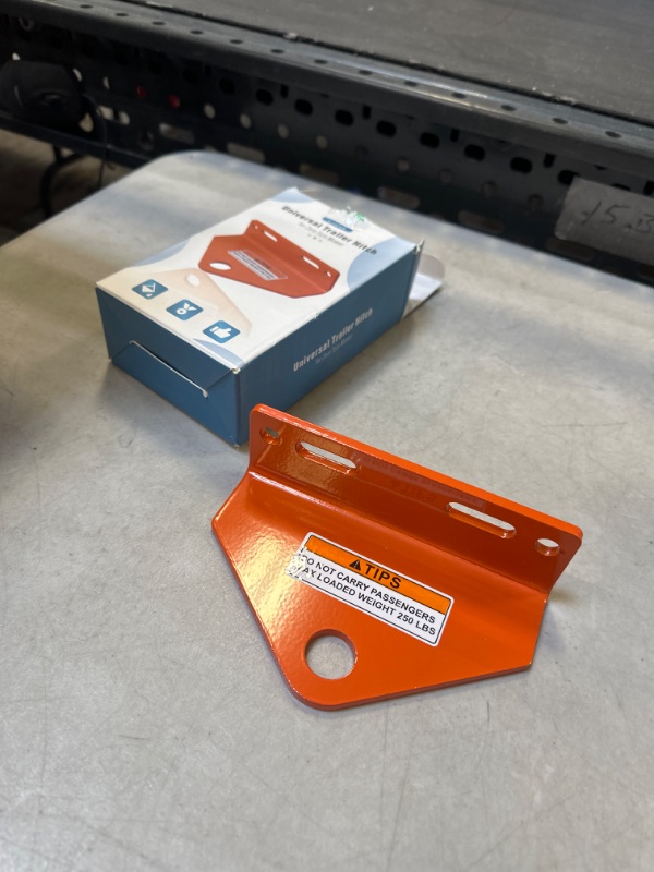 Photo 2 of Lenink Universal Trailer Hitch for Zero Turn Mower, Heavy Duty Mower Hitch Mount 3/16'' Thick Orange