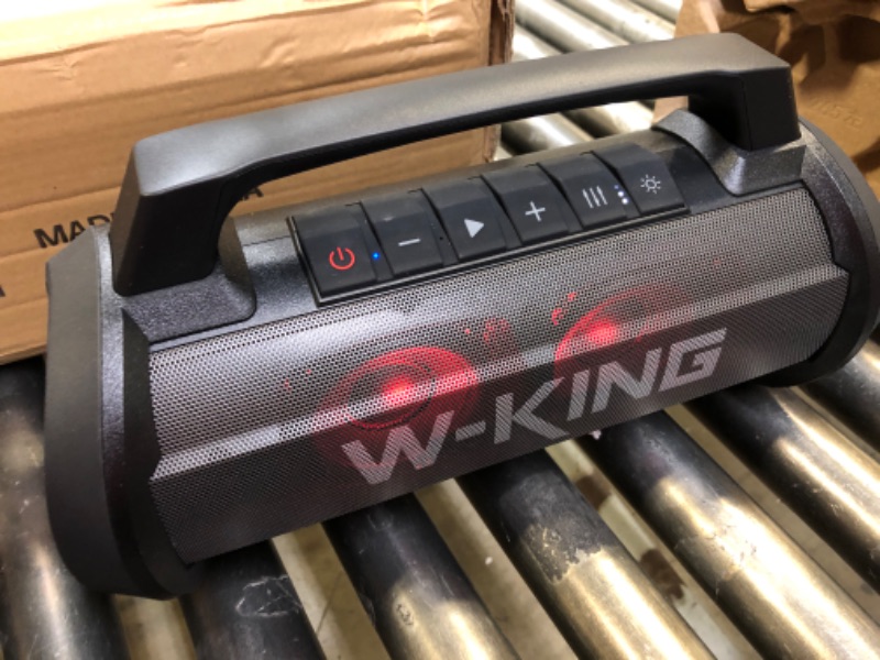 Photo 2 of W-KING Portable Bluetooth Speakers with Subwoofer, 70W Waterproof Speakers Bluetooth Wireless Loud with Bass/Hi-Fi Audio, Large Outdoor Speaker with Party Lights/Mic Port/42H/EQ/DSP/Power Bank/TF/AUX