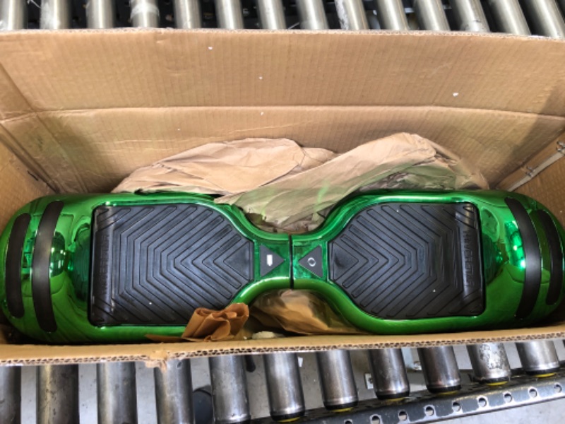 Photo 2 of ALL-TERRAIN ELECTRIC HOVERBOARD SKATEBOARD WITH LED LIGHT, BLUETOOTH AND SPEAKER - CHROME GREEN COLOR
