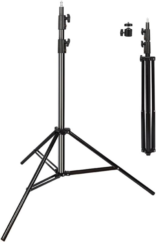 Photo 1 of Heavy Duty Light Stand 9.5 Feet/2.8 Meters Adjustable Spring Cushioned Metal Photography Tripod Stand for Photo Studio Speedlight, Ring Light, Photographic Equipments Thickening Flash Stand
