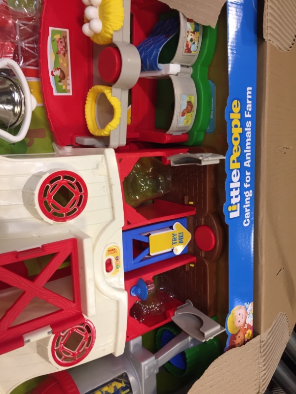 Photo 3 of Fisher-Price Little People Farm Toy, Toddler Playset with Lights Sounds and Smart Stages Learning Content & Little People Around The Neighborhood Vehicle Pack SIOC/FFP+ Vehicle Pack